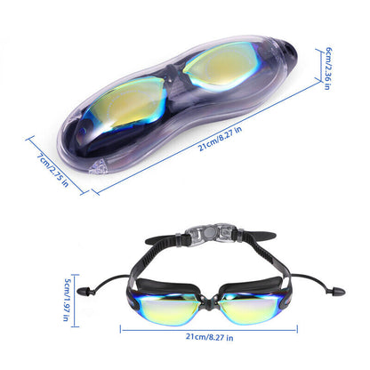 Schwimmbrille für Erwachsene, HD, klare Sicht, Antibeschlag, Anti-UV-Schutz, Schwimmbrille