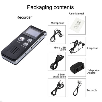 Digitaler Sprachrekorder Mini-Diktiergerät Audio-Soundrecorder