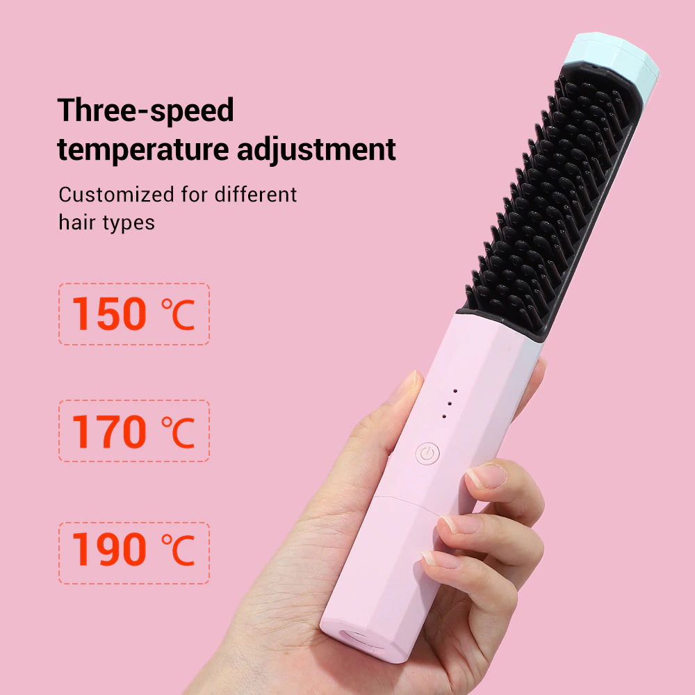 Frizz Wand 2 in 1 Hair Straightener Brush Comb Straightener Hair Curler Comb Styling Tools