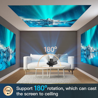 Tragbarer Projektor 4K UHD Heimkino 10000 Lumen LED 5G WiFi Bluetooth LED Android iOS