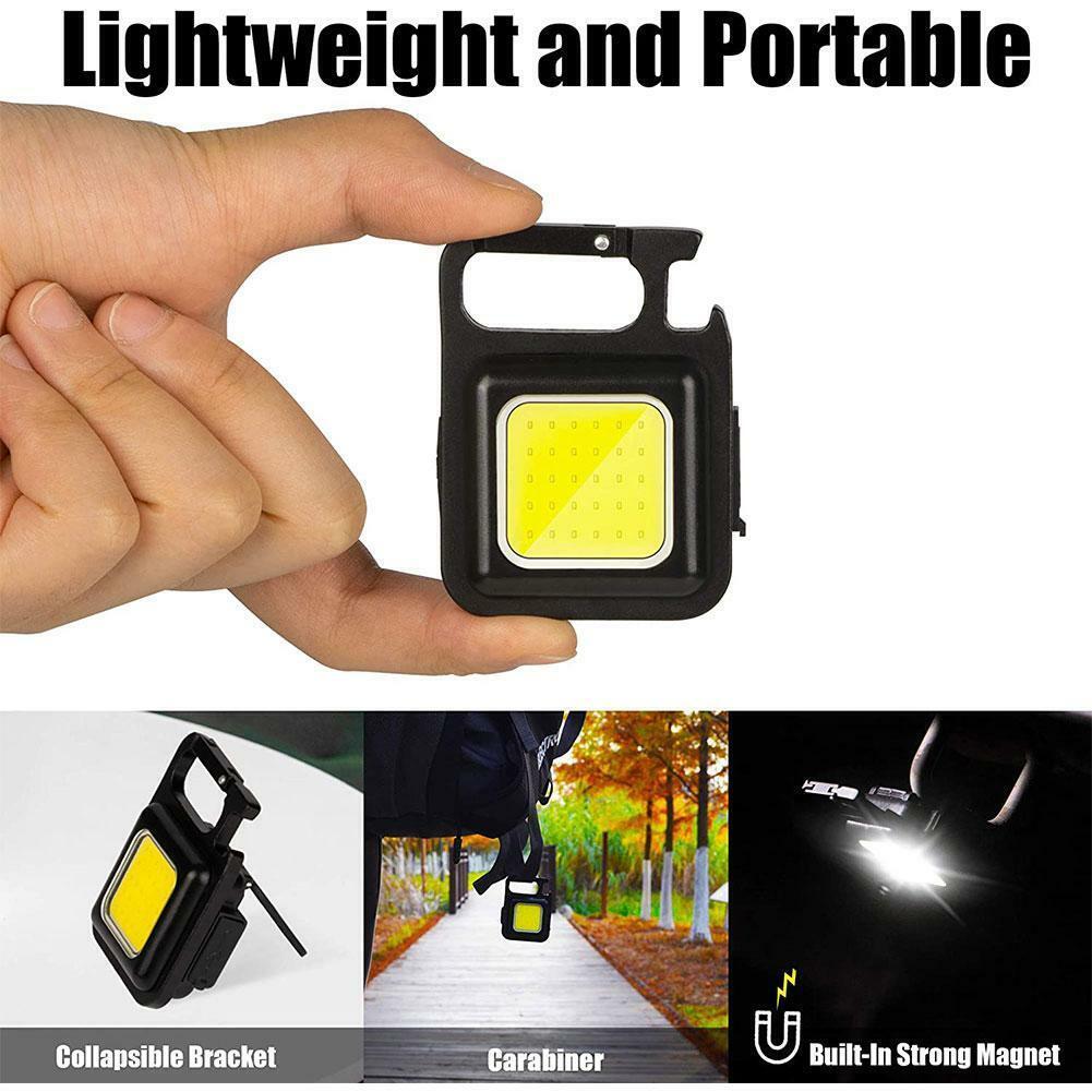 Mini COB Arbeitsleuchte Wiederaufladbare LED Taschenlampe Schlüsselanhänger Tragbarer Flaschenöffner