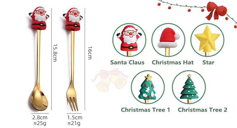 Ensemble de couverts de Noël élégant, idéal pour offrir des cadeaux et célébrer