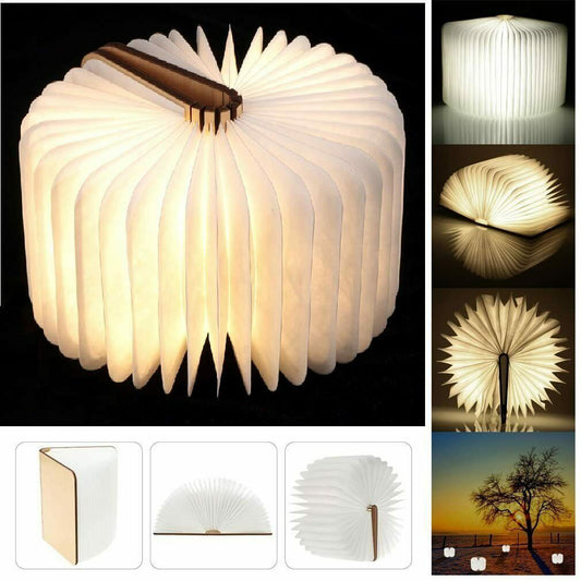 Creative Book Shaped Wooden Lamp,Wooden Folding Led Book Shaped Light