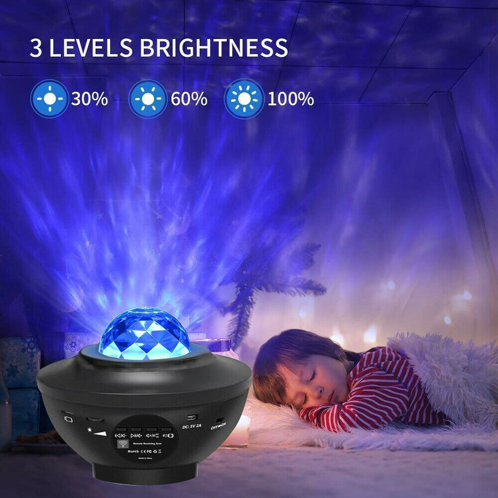 Veilleuse LED galaxie étoilée, lampe pour chambre de bébé, projecteur cadeau, océan, étoiles, ciel, fête 